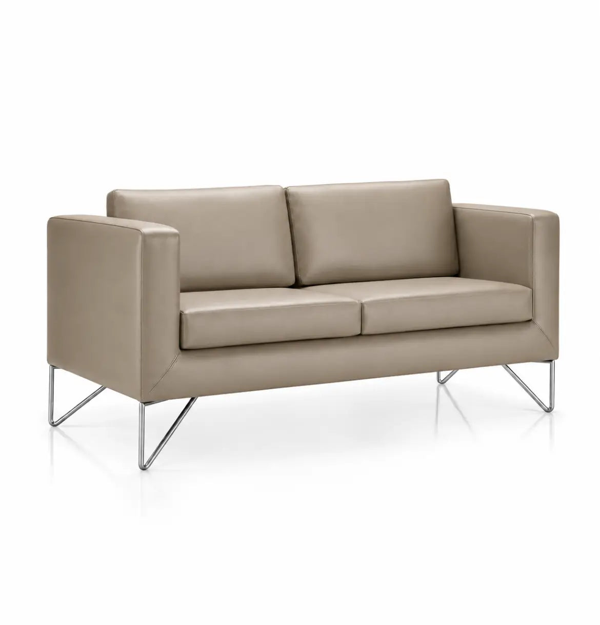 Dallas 2-Seater Sofa W1340 × D700 × H650 mm KHAKI BEIGE Leather