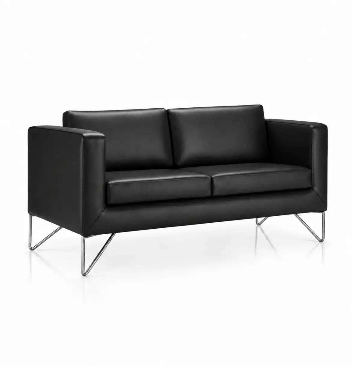 Dallas 2-Seater Sofa W1340 × D700 × H650 mm BLACK Leather