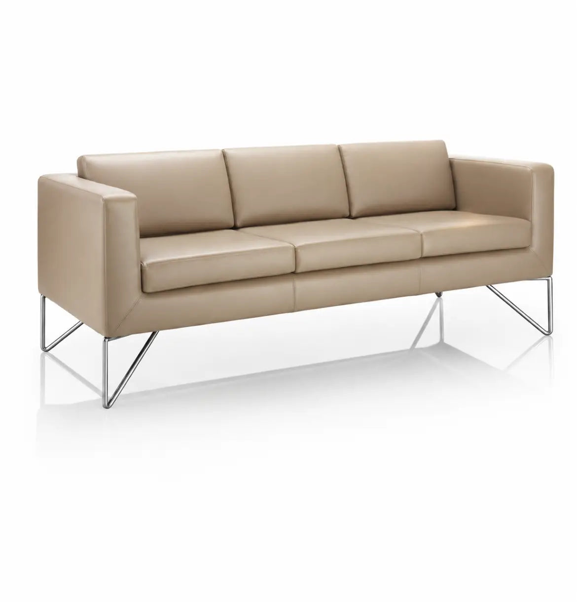Dallas 2-Seater Sofa W1880 × D700 × H650 mm Khaki Beige Leather