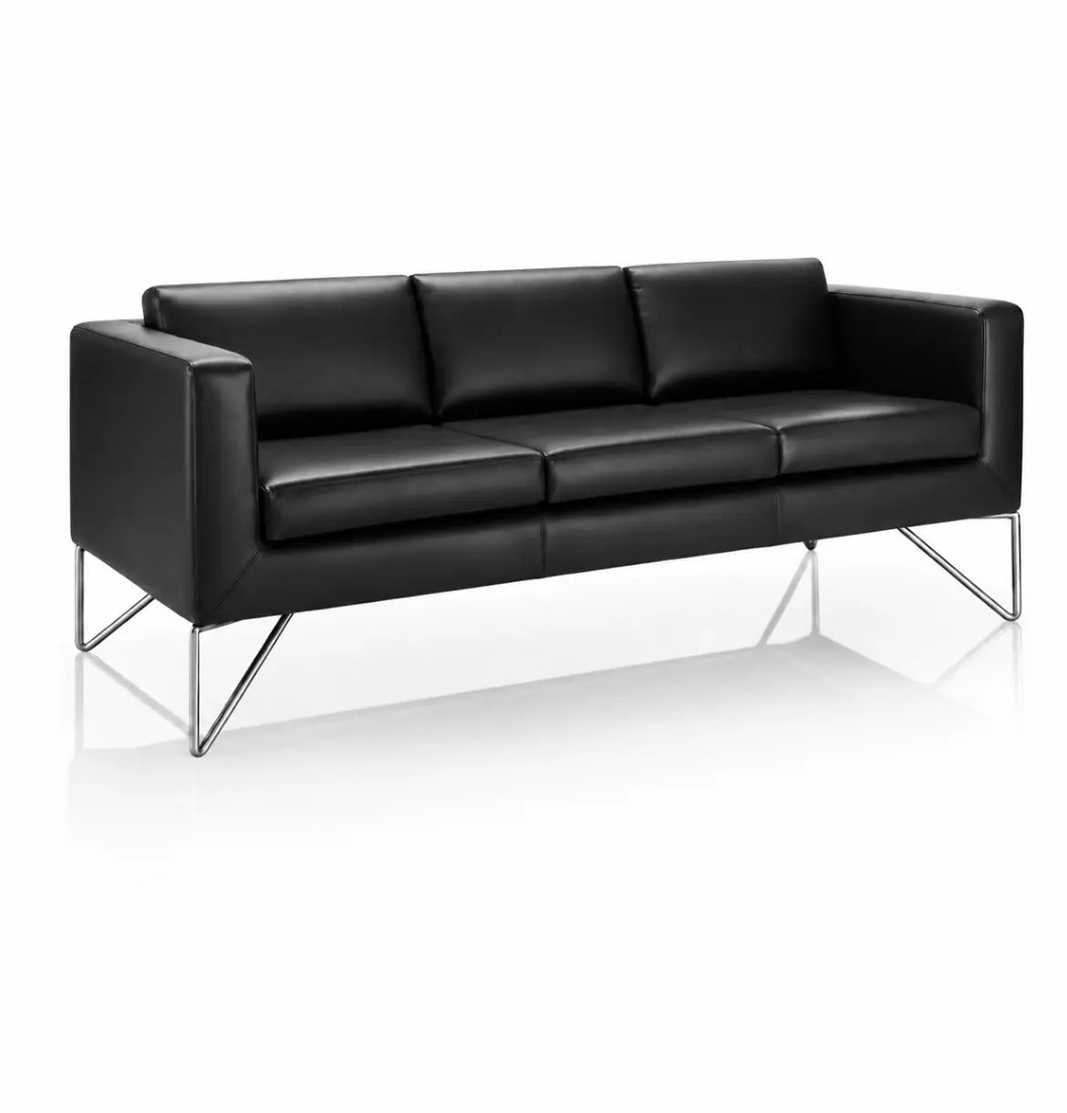 Dallas 2-Seater Sofa W1880 × D700 × H650 mm Black Leather