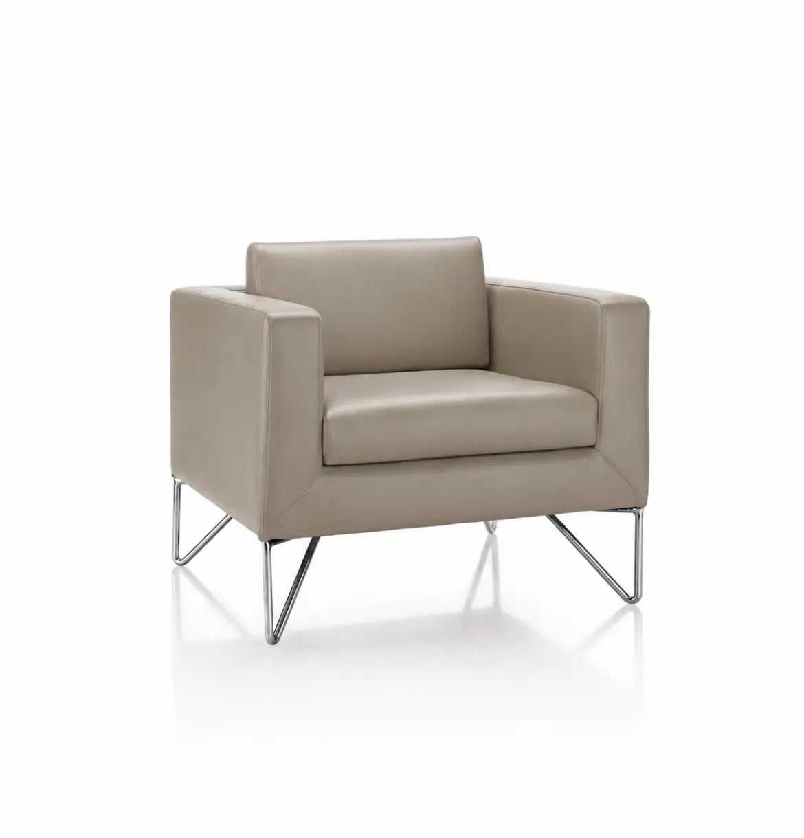 Dallas 1-Seater Sofa  Khaki Beige Leather