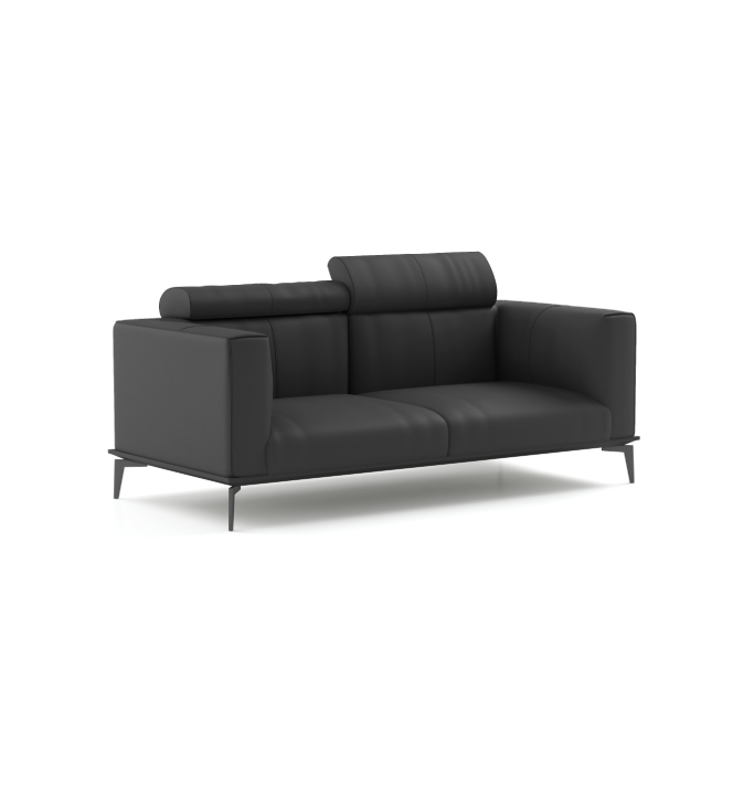 Derry 2-Seater Sofa Consumer KANO Black Vegan Leather 8-10 Weeks