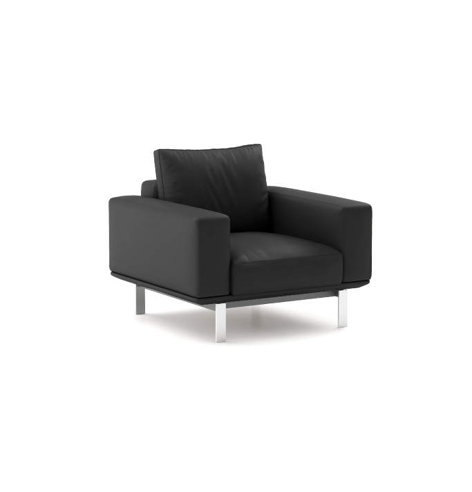 Deshawn Armchair Consumer KANO Black Vegan Leather 8-10 Weeks