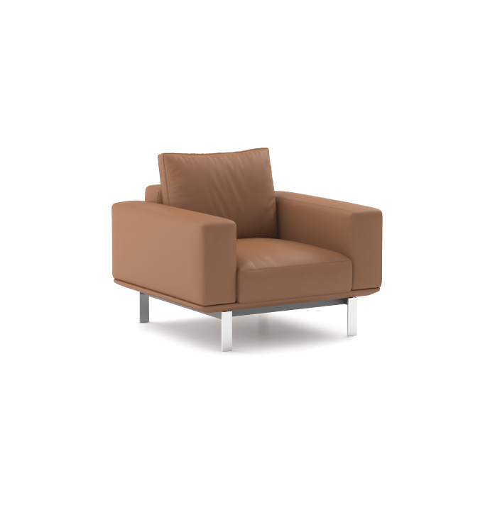 Deshawn Armchair Consumer KANO Tan Vegan Leather 8-10 Weeks