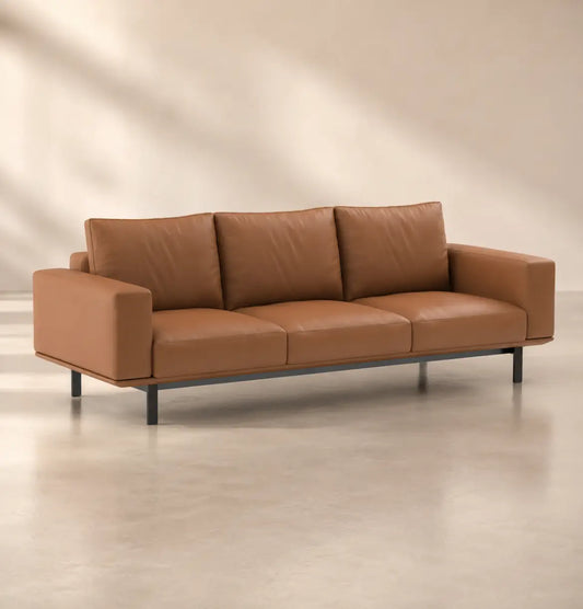 Deshawn 3-Seater Sofa Consumer KANO Tan Vegan Leather 8-10 Weeks