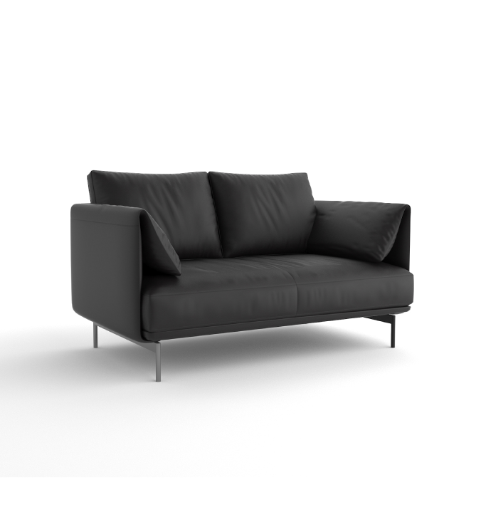 Desun 2-Seater Sofa Consumer KANO Black Vegan Leather 8-10 Weeks