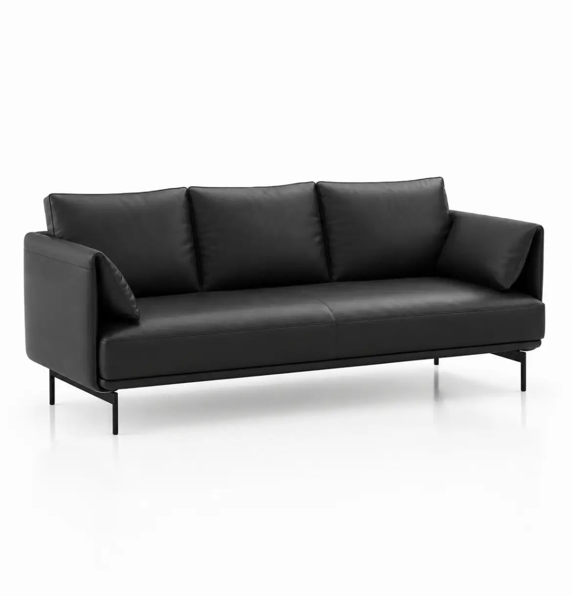 Desun 3-Seater Sofa Consumer KANO Black Vegan Leather 8-10 Weeks