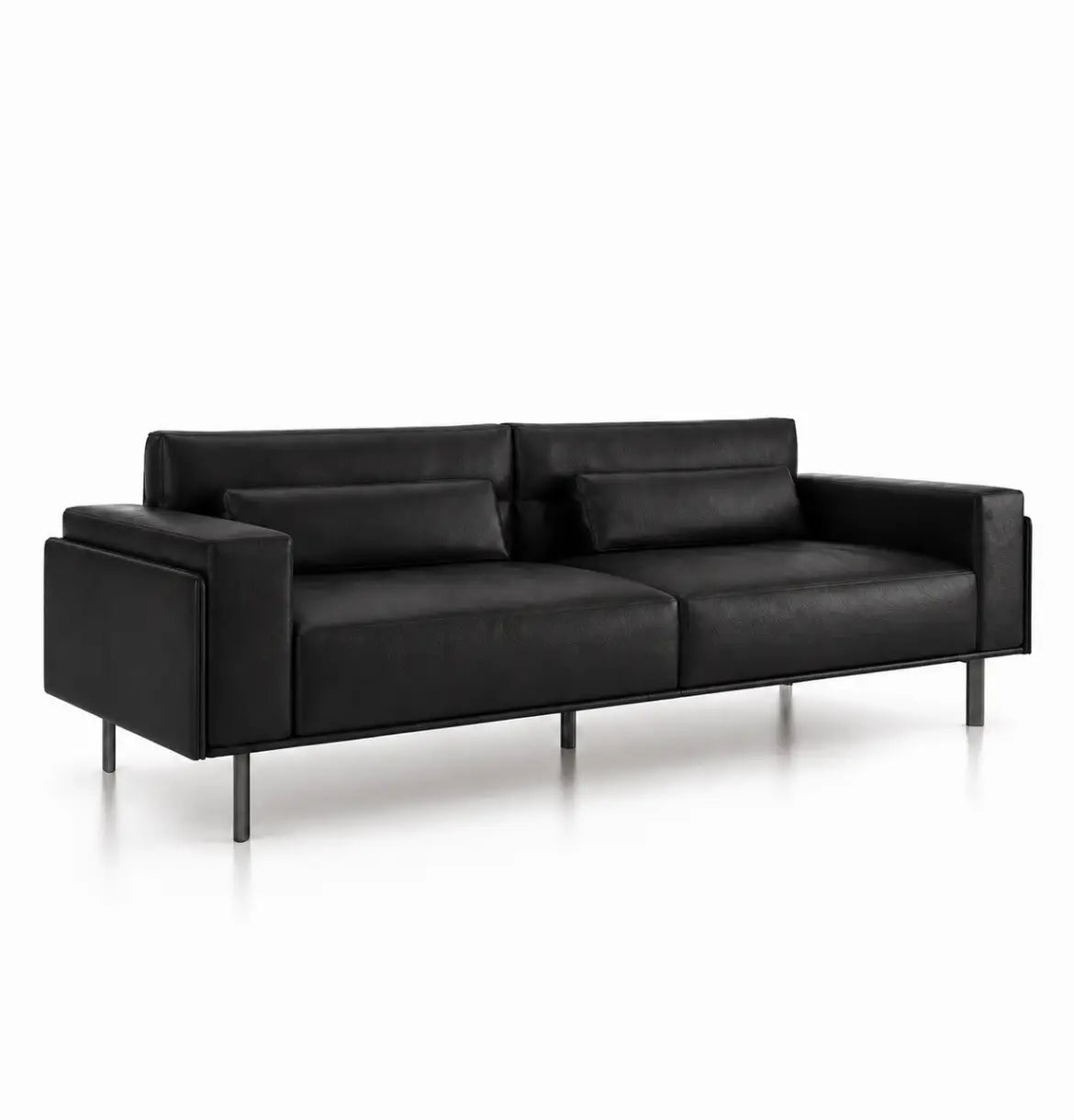 Deyoo 3-Seater Sofa Consumer BAFCO Black Vegan Leather 8-10 Weeks