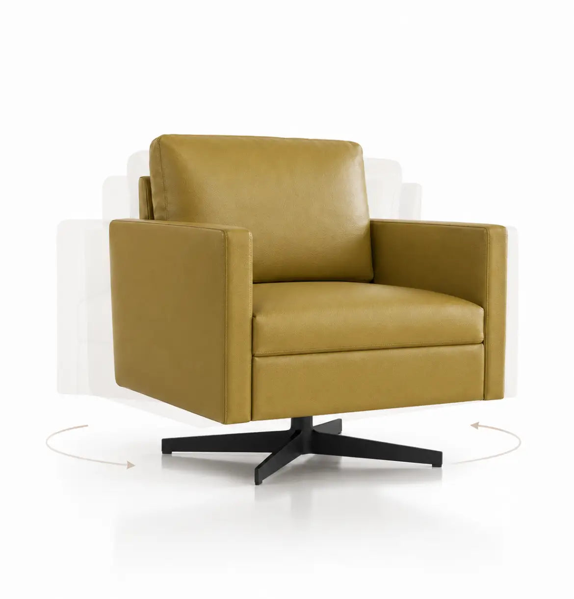 Deyoo Armchair Consumer KANO Yellow Vegan Leather 8-10 Weeks
