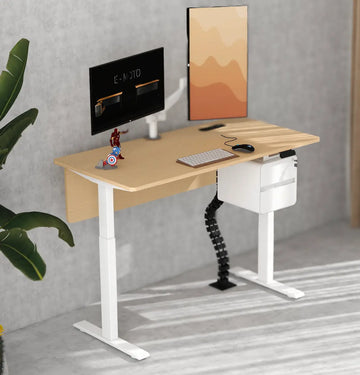eMoto Sit & Stand Straight Desk (White) Consumer BAFCO