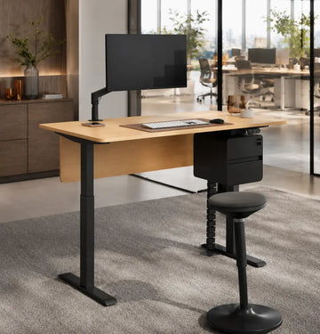 eMoto Sit & Stand Straight Desk (Black) Consumer BAFCO