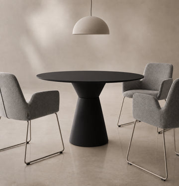Essens Black Round Meeting Table (5 Sizes) Consumer BAFCO