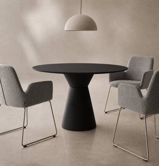 Essens Black Round Meeting Table (5 Sizes) Consumer BAFCO