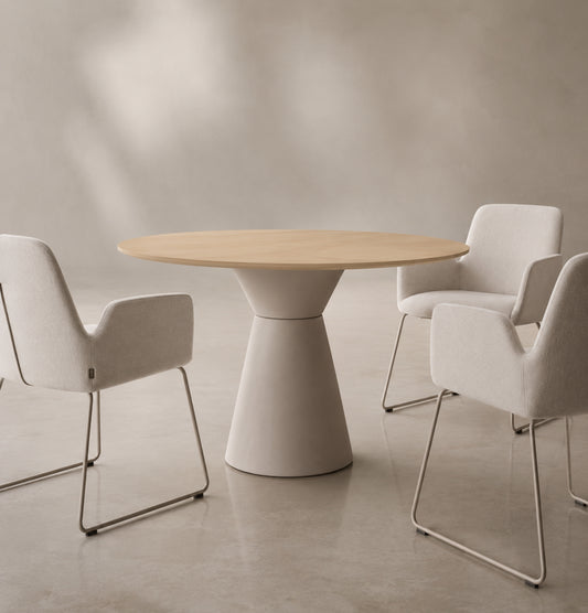 Essens Beige Round Table (5 Sizes) Consumer BAFCO