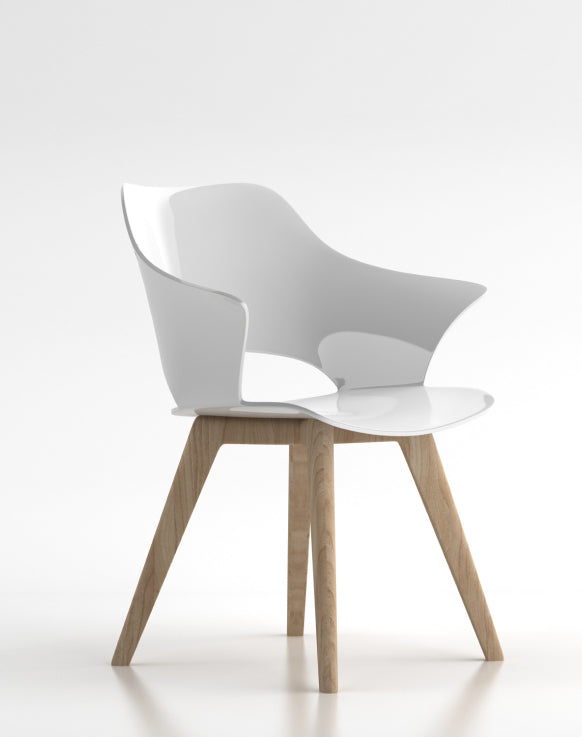 Siye in Solid Wood Legs Consumer KANO White PP Shell Only 8-10 Weeks