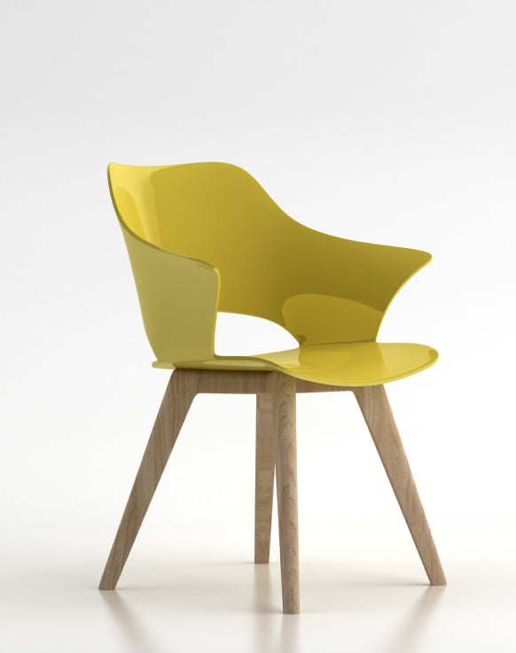 Siye in Solid Wood Legs Consumer KANO Yellow PP Shell Only 8-10 Weeks