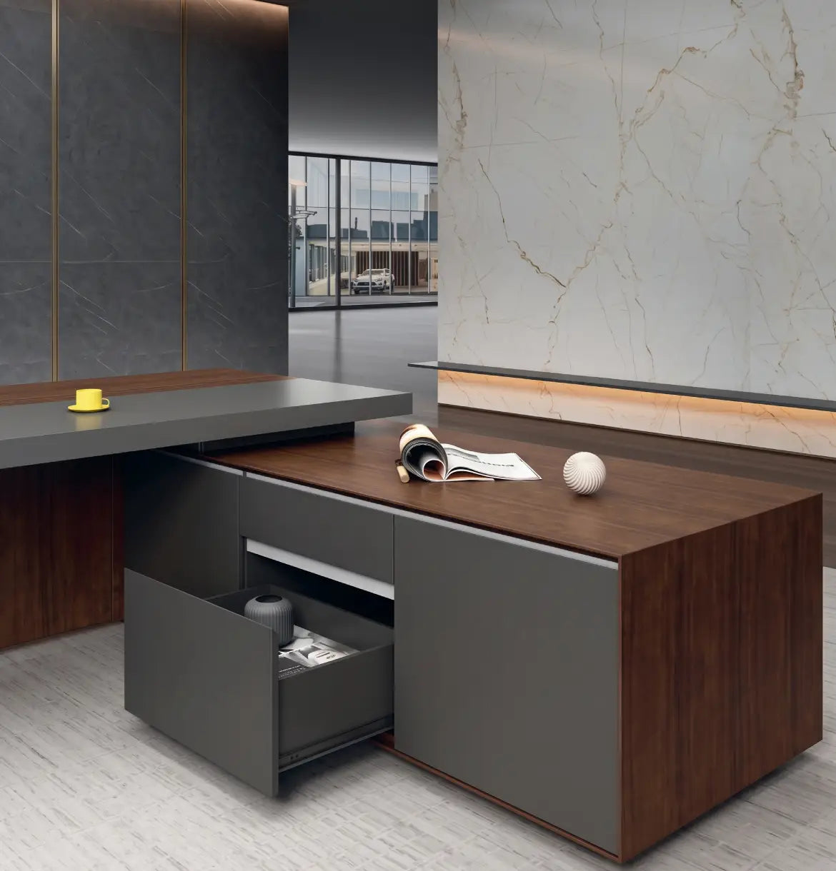 Feigelali Presidential Desk (Veneer) 4 Sizes Consumer KANO