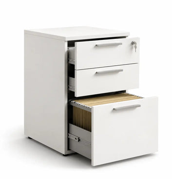 Flow Fixed Pedestal 2D1F Consumer BAFCO White 2 Weeks