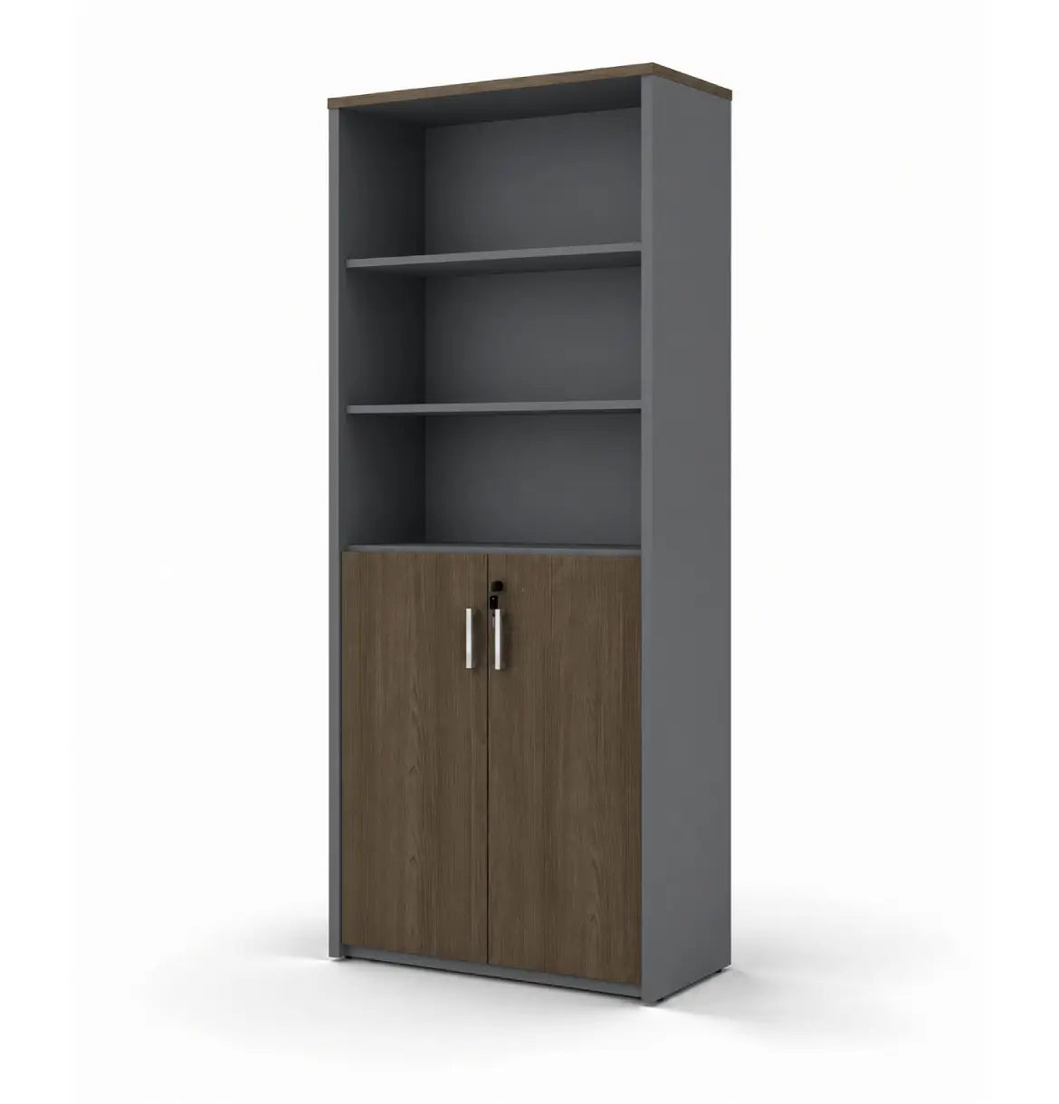 Universal Dark 6-Level Cabinet Consumer KANO CF42 Mocha Oak Upper Shelves are Open 8-10 Weeks