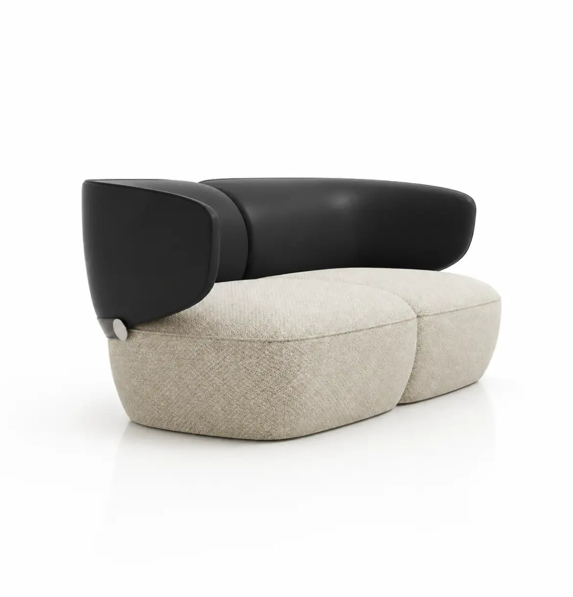 Gran 2-Seater Sofa Consumer KANO Black Beige Fabric Seat 8-10 Weeks