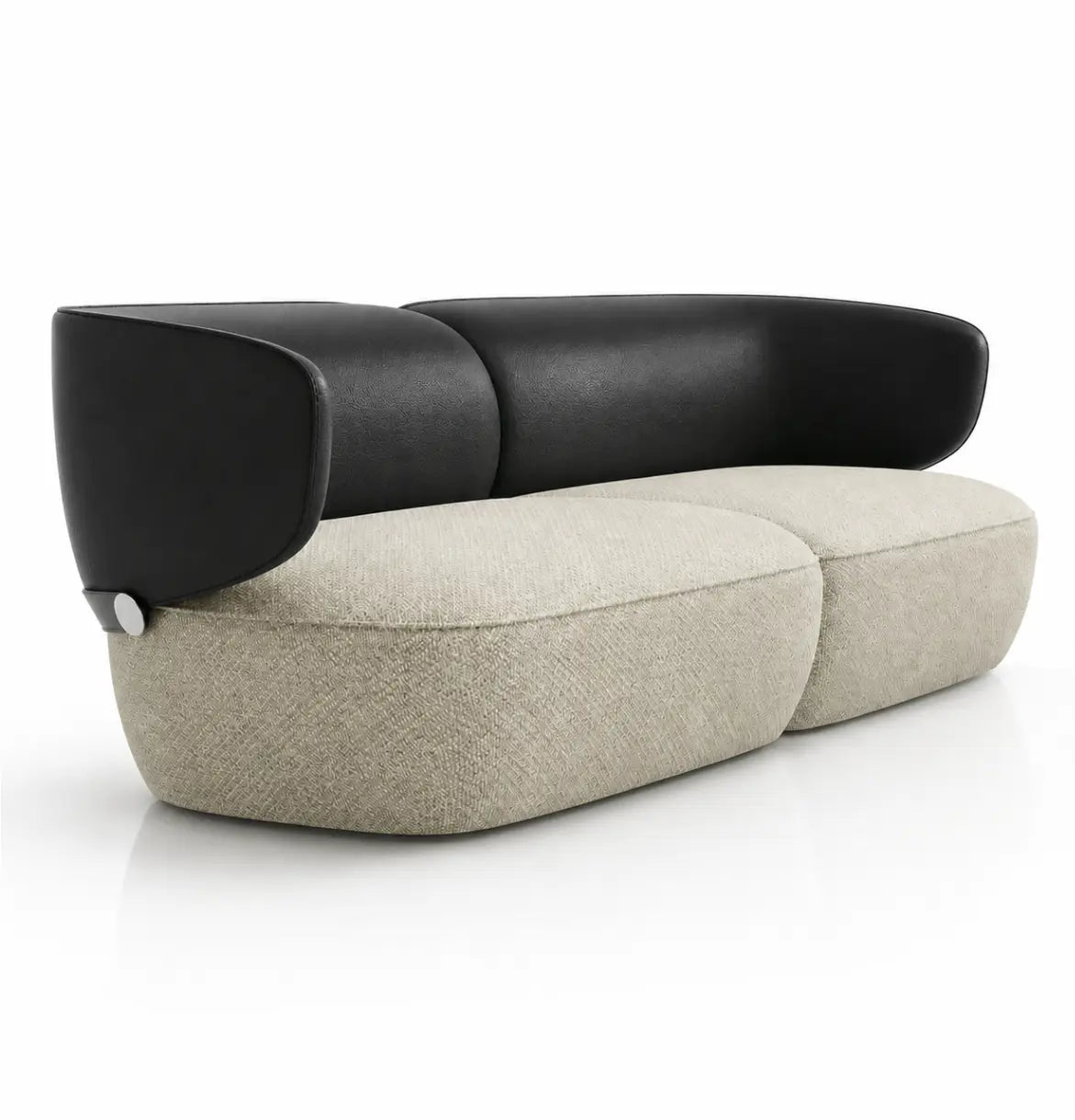 Gran 3-Seater Sofa Consumer KANO Beige Fabric Seat Black 8-10 Weeks