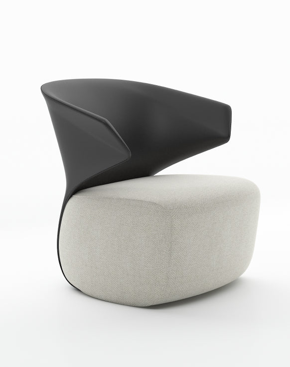 Yoda Executive Lounge Chair Consumer KANO Black Beige Fabric Seat 8-10 Weeks