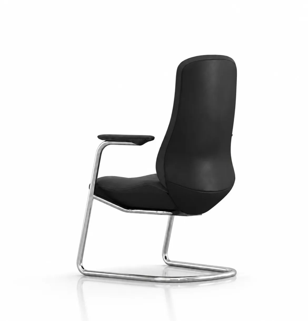 Hela Executive Visitor Chair in Chrome Base and Black Leather