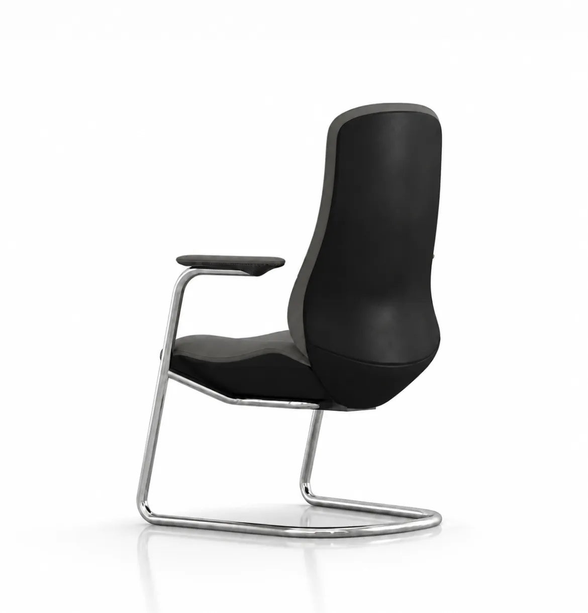 Hela Executive Visitor Chair in Chrome Base and Meteor Grey Leather