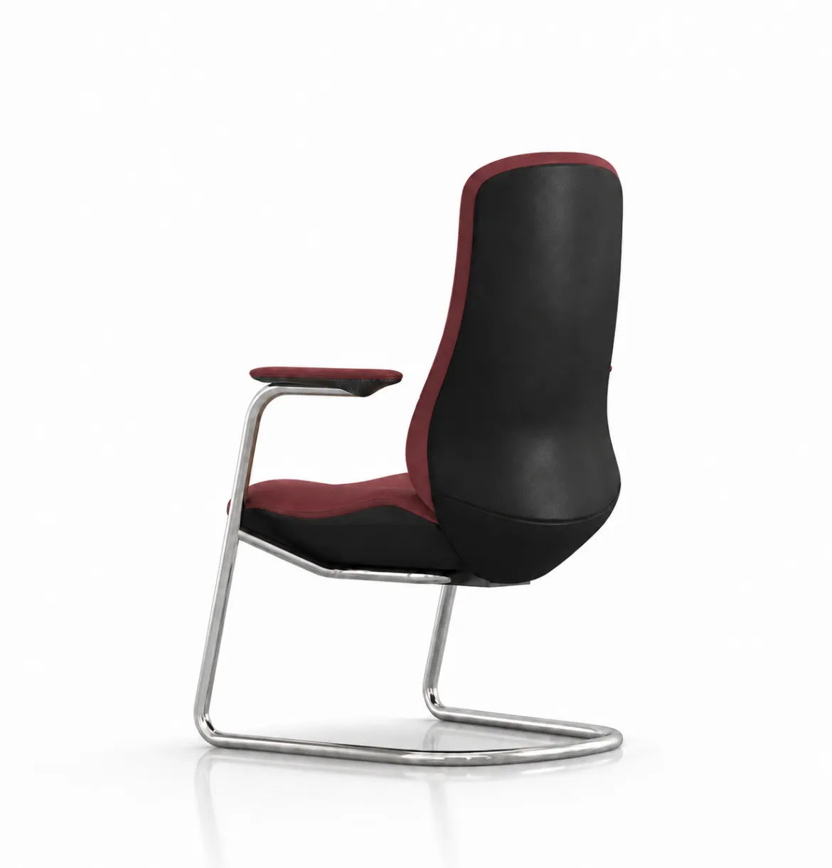 Hela Executive Visitor Chair in Chrome Base and Red Leather