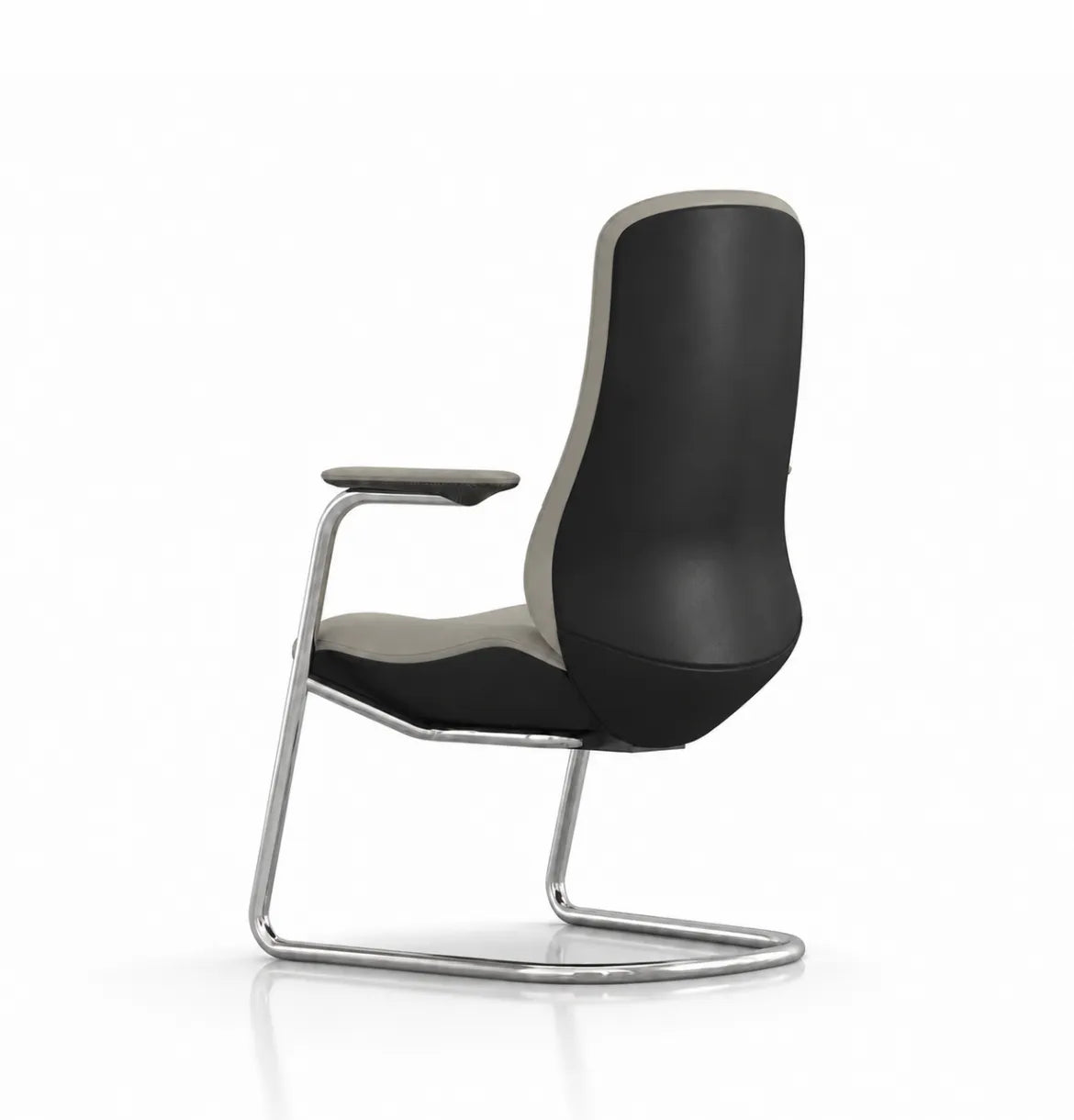 Hela Executive Visitor Chair in Chrome Base and Khaki Beige Leather