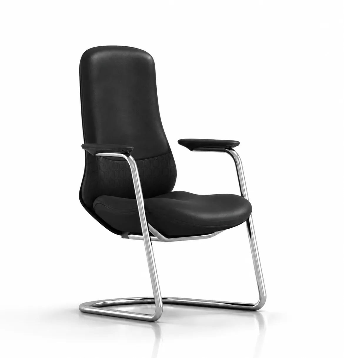 Hela Executive Visitor Chair in Chrome Base and Black Leather