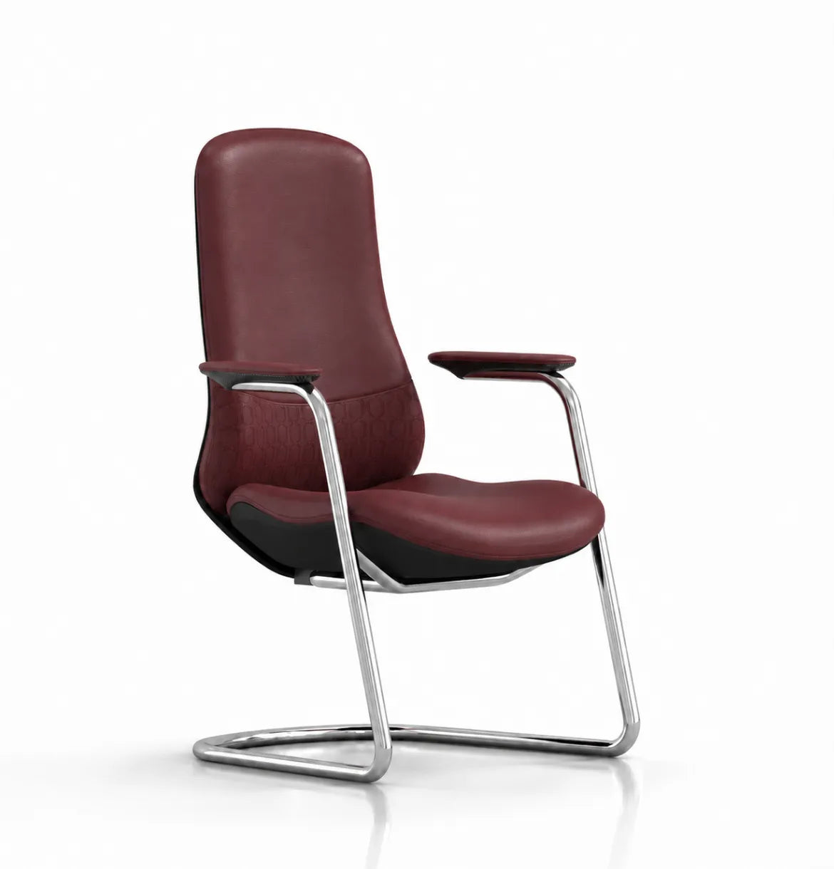 Hela Executive Visitor Chair in Chrome Base and Red Leather