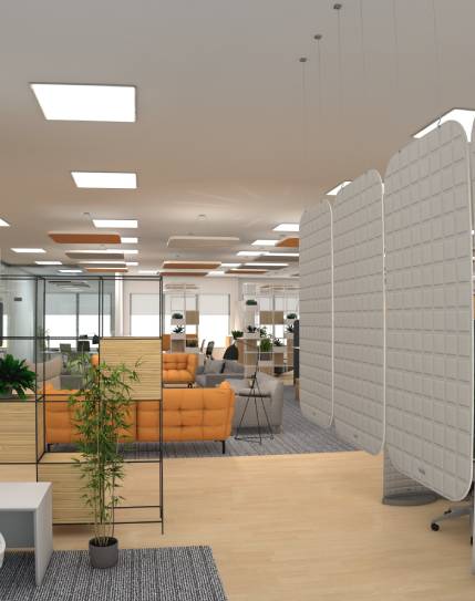VicOffice Suspended Divider Grey Consumer Vicoustic   