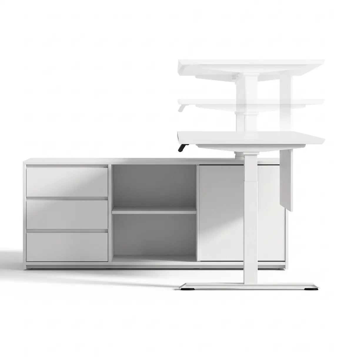 iTech Sit & Stand Desk with Return Consumer KANO White 1800 8-10 Weeks