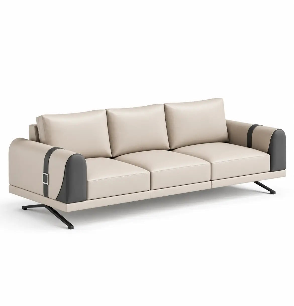 Avia 3-Seater Sofa Consumer KANO Genuine Leather Khaki 8-10 Weeks