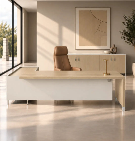 Linea Due with Credenza Return Consumer BAFCO White 1800 30 Days