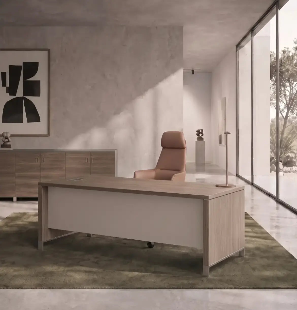 Linea Due Straight Desk Consumer BAFCO Khaki 1400 30 Days