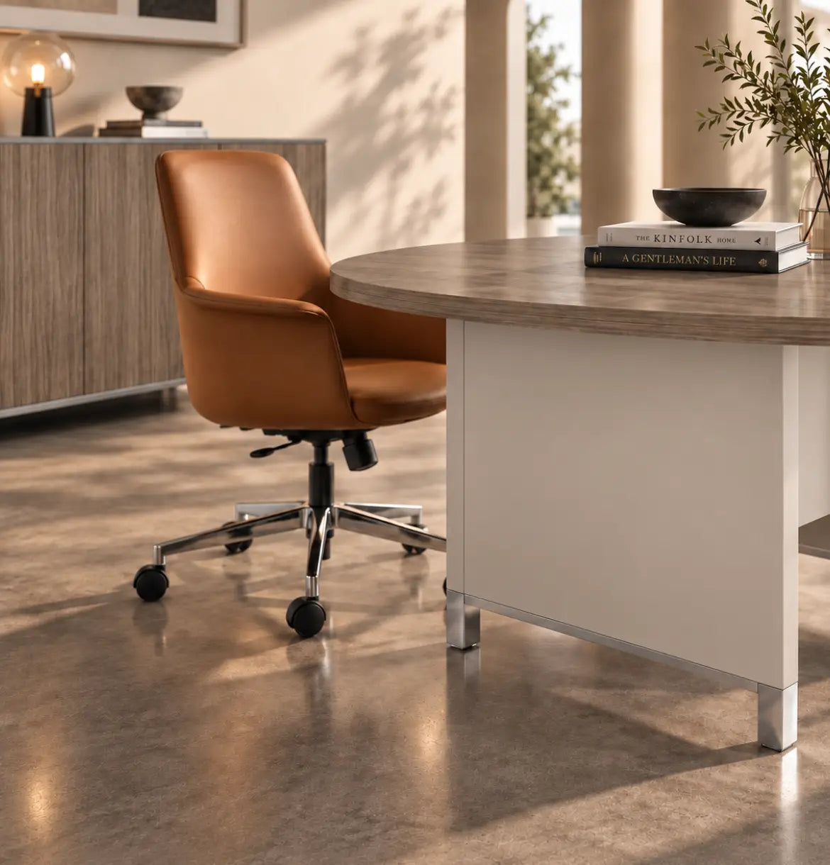 Linea Due Round Meeting Table Consumer BAFCO