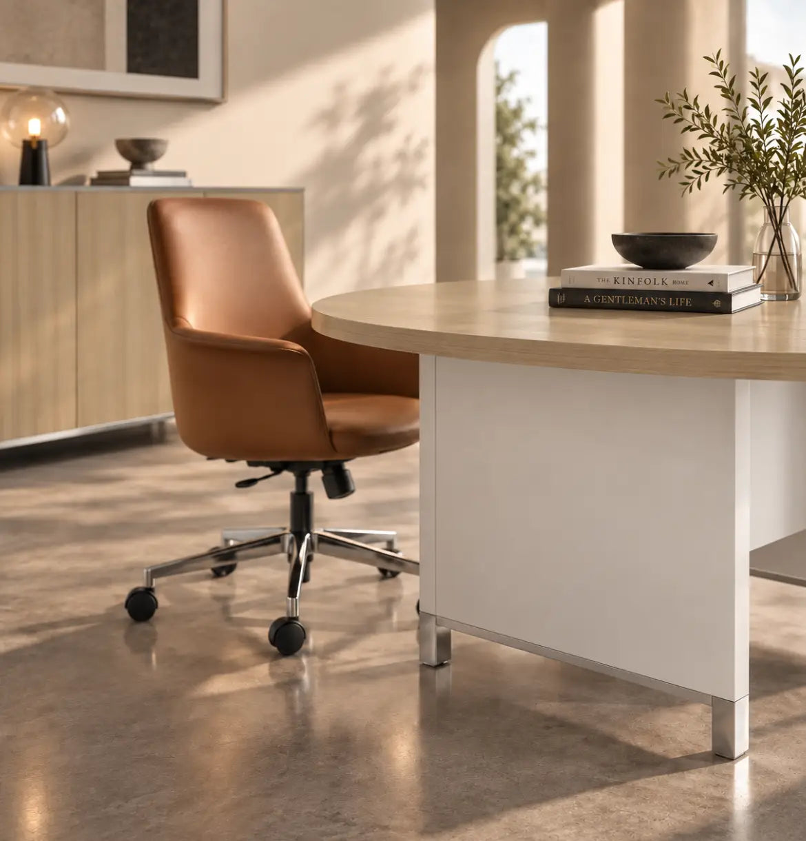 Linea Due Round Meeting Table Consumer BAFCO