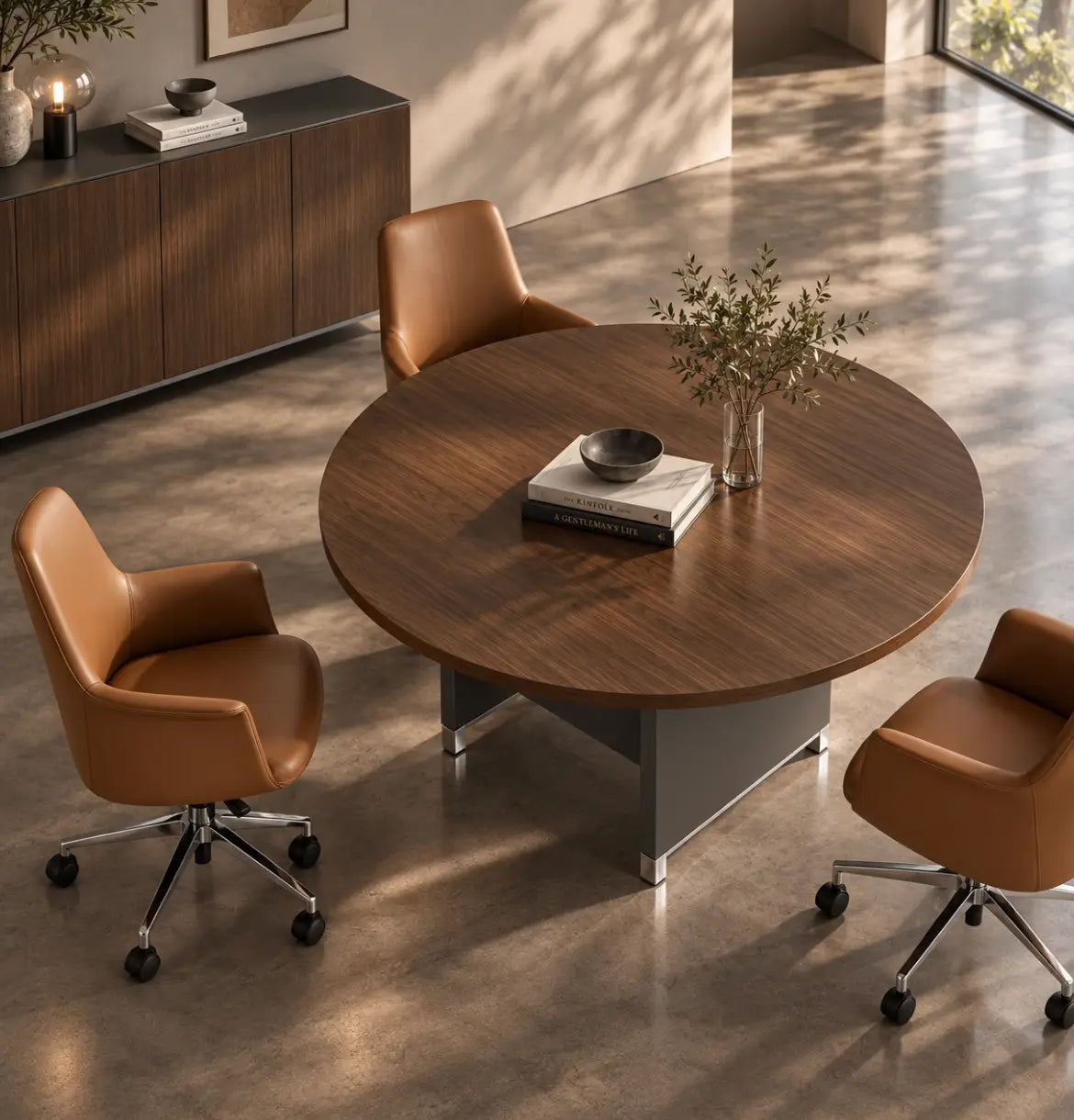 Linea Due Round Meeting Table Consumer BAFCO