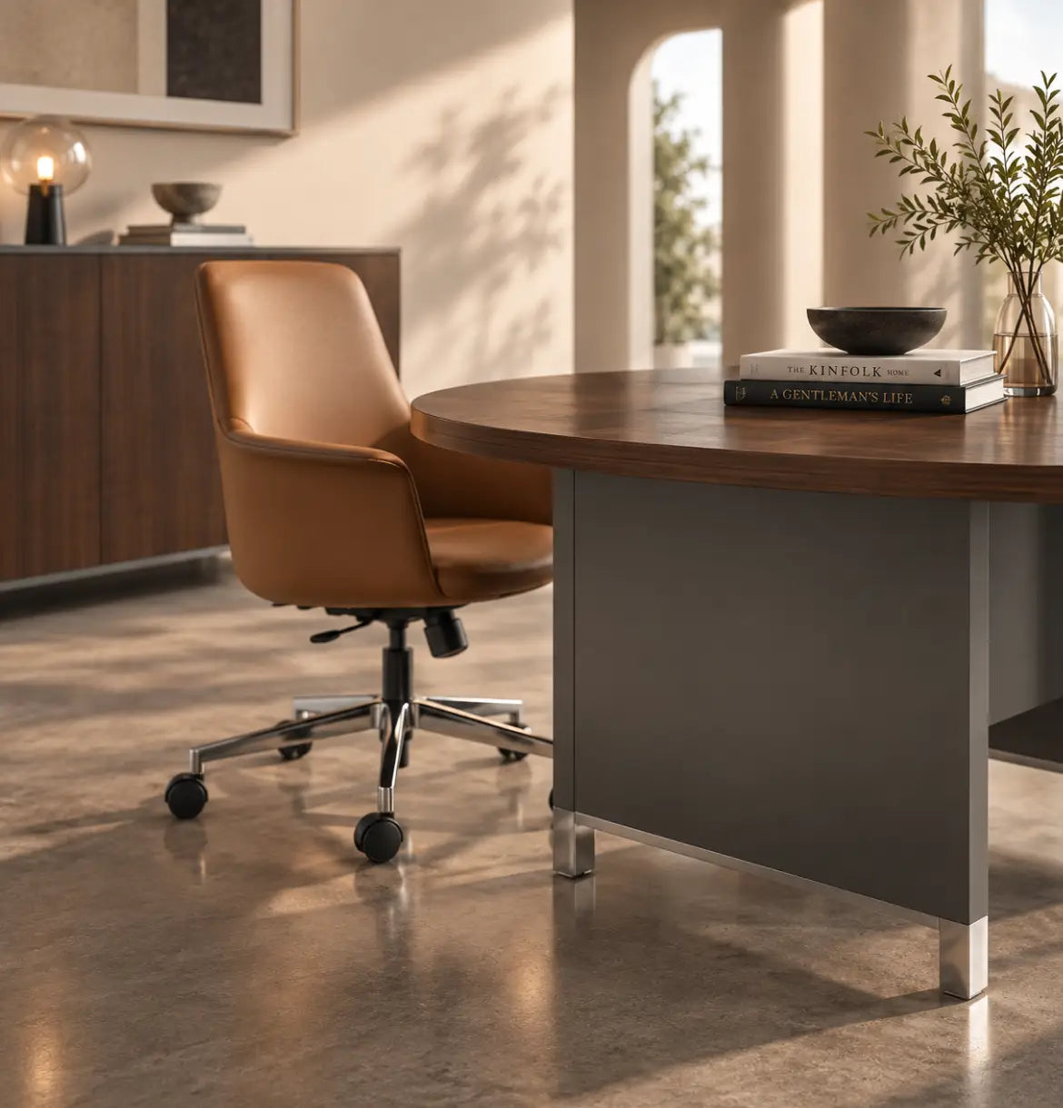 Linea Due Round Meeting Table Consumer BAFCO