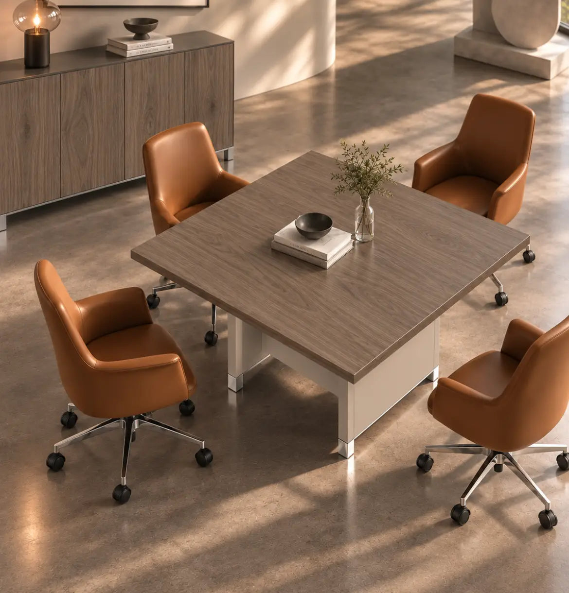 Linea Due Square Meeting Table Consumer BAFCO
