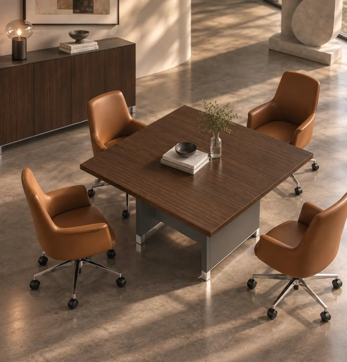 Linea Due Square Meeting Table Consumer BAFCO