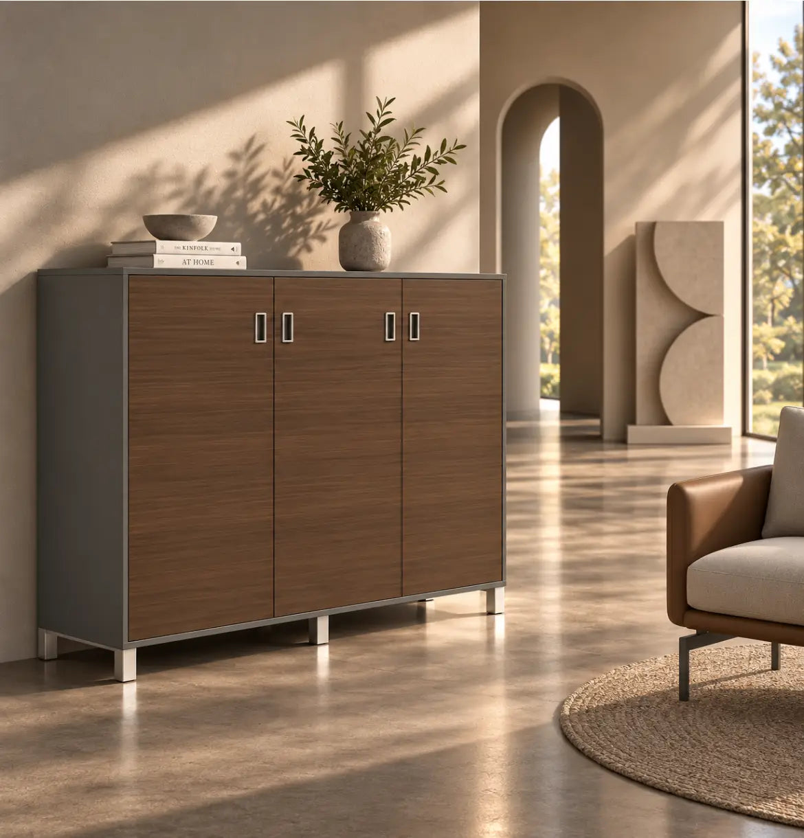 Linea Due Tall Cabinet Consumer BAFCO Grey 1600 30 Days