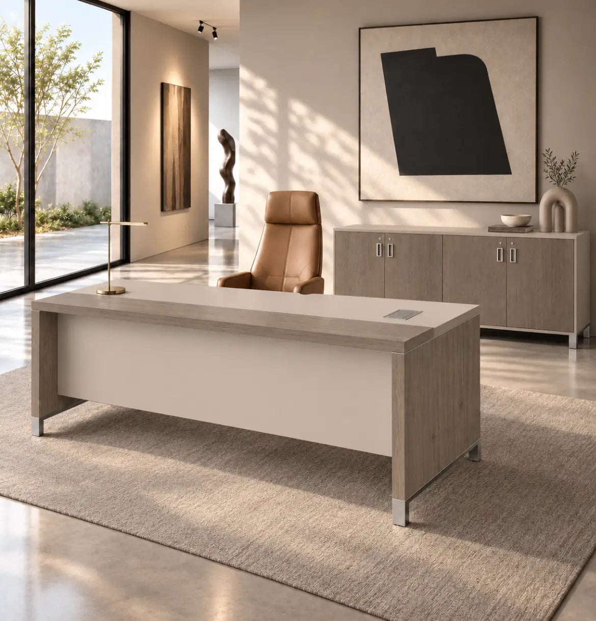 Linea Due Straight Desk (Premium) Consumer BAFCO Khaki 1400 30 Days