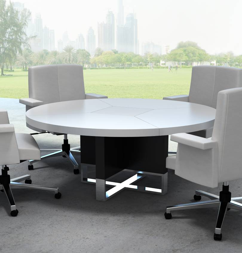 Linea Uno Large Round Meeting Table
