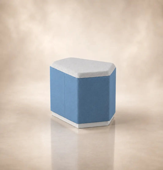 Linou Pentagonal Pouf Consumer BAFCO Blue Fabric 8-10 Weeks