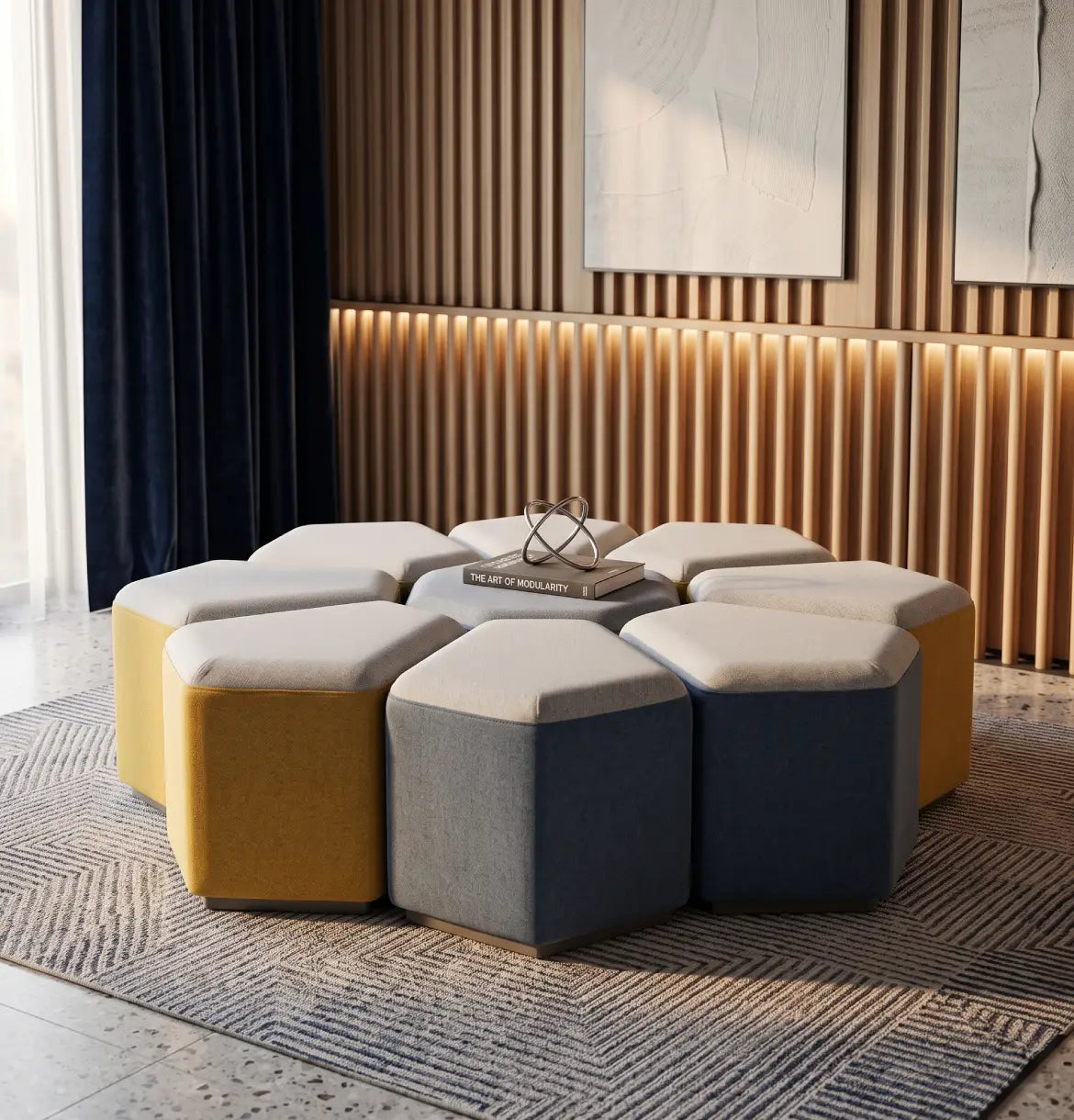 Linou Pentagonal Pouf Consumer BAFCO