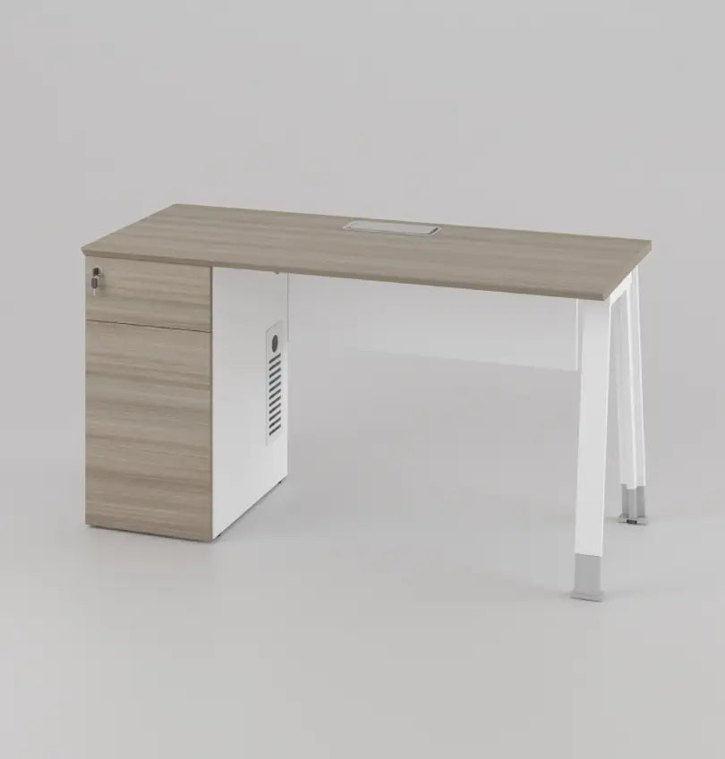 Noqi "A" Straight Desk with Fixed Pedestal