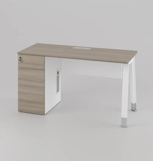 Noqi "A" Straight Desk with Fixed Pedestal - BAFCO